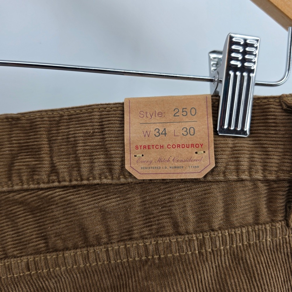 J.Crew 250 Slim Tapered Stretch Corduroy Pants Brown 34x30 NWT - Picture 3 of 8